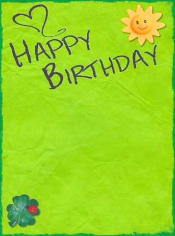 Yeşil kumaş zemin de Happy birthday