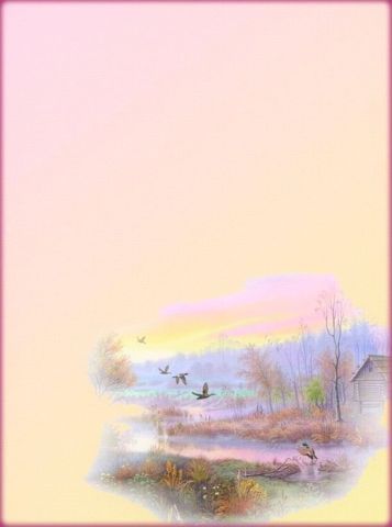 Pembe zeminde dere orman ve kuşlar