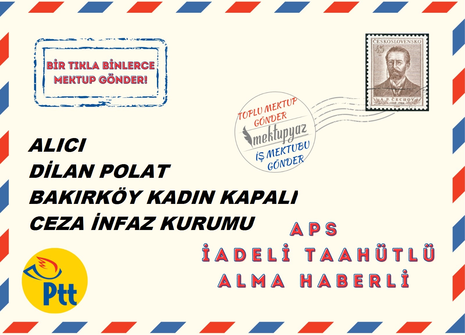 Dilan Polat'a Mektup Yaz ve Gönder